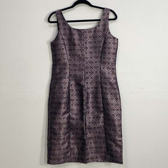 Victor Costa Elegant Cocktail Sheath Sleeveless Metallic Women's 8 Purple - Picture 7 of 11
